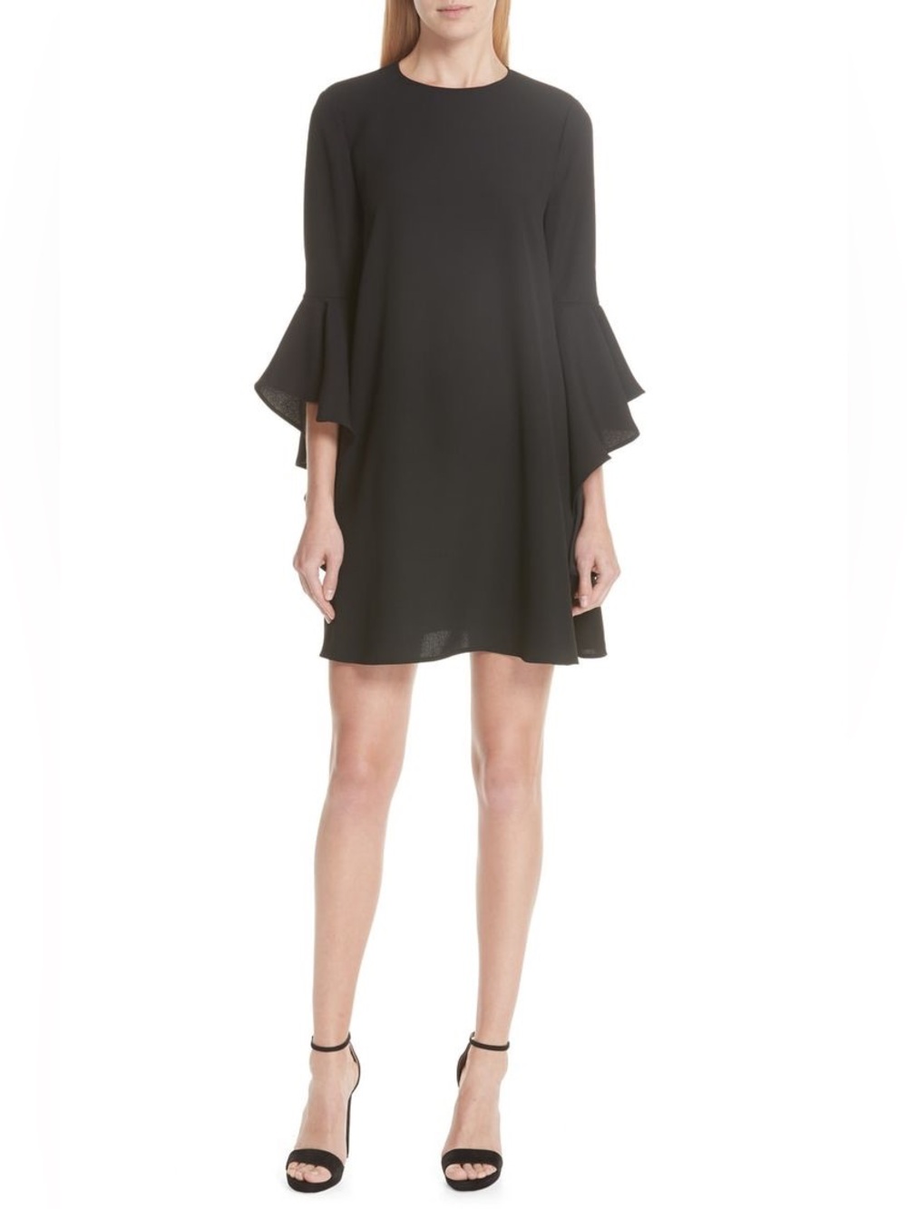 Ted Baker London Ashleyy Waterfall Sleeve A-Line Dress Black Crepe Cocktail